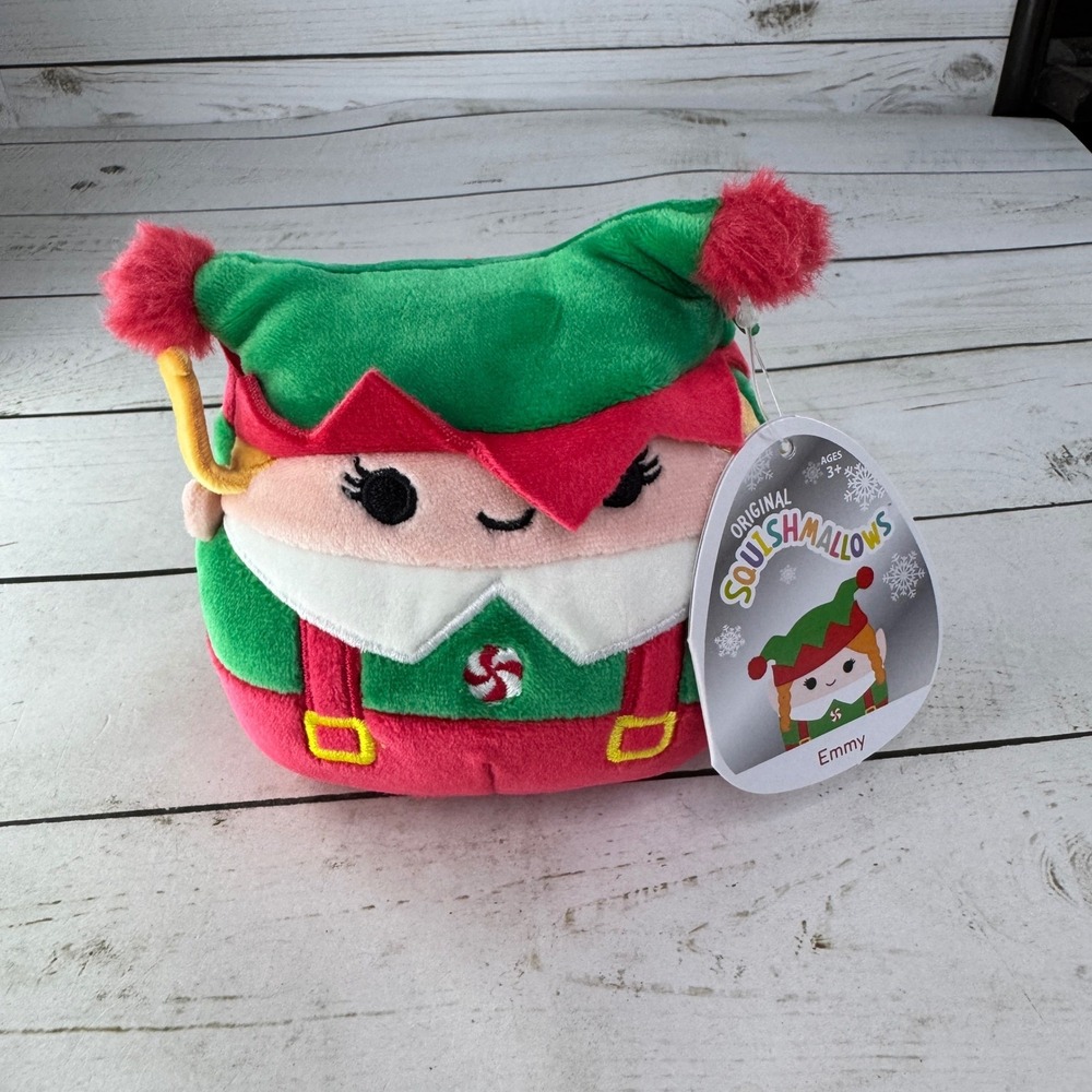Squishmallows Emmy the Elf 4.5" Christmas Plush Kellytoy Holiday NWT